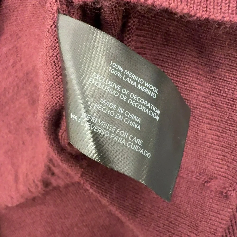 Banana Republic Sweater Mens XL Burgundy Merino Wool Crewneck Classic Casual